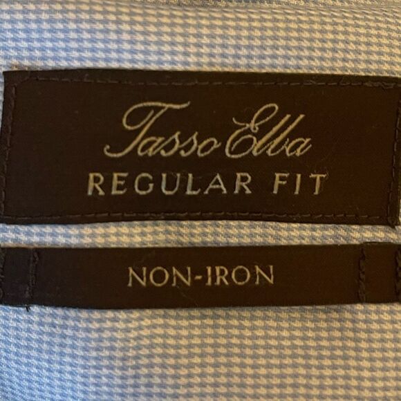 Tasso Elba Non-Iron Blue Dress Shirt size Large 100% cotton - Picture 3 of 4